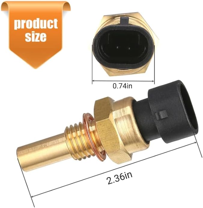 GKmow 1 PC Engine Temperature Sensor, ECT Temp Sensor Replace 15404280 12191170 60811520 12608814, Car Parts, Compatible with Delphi (Gold) - Image 1